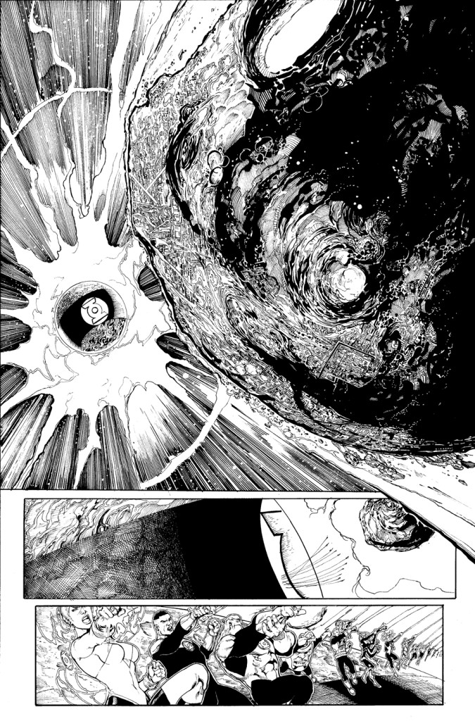 An interior black and white page for GREEN LANTERN CORPS: EDGE OF OBLIVION Issue #1 by Van Sciver