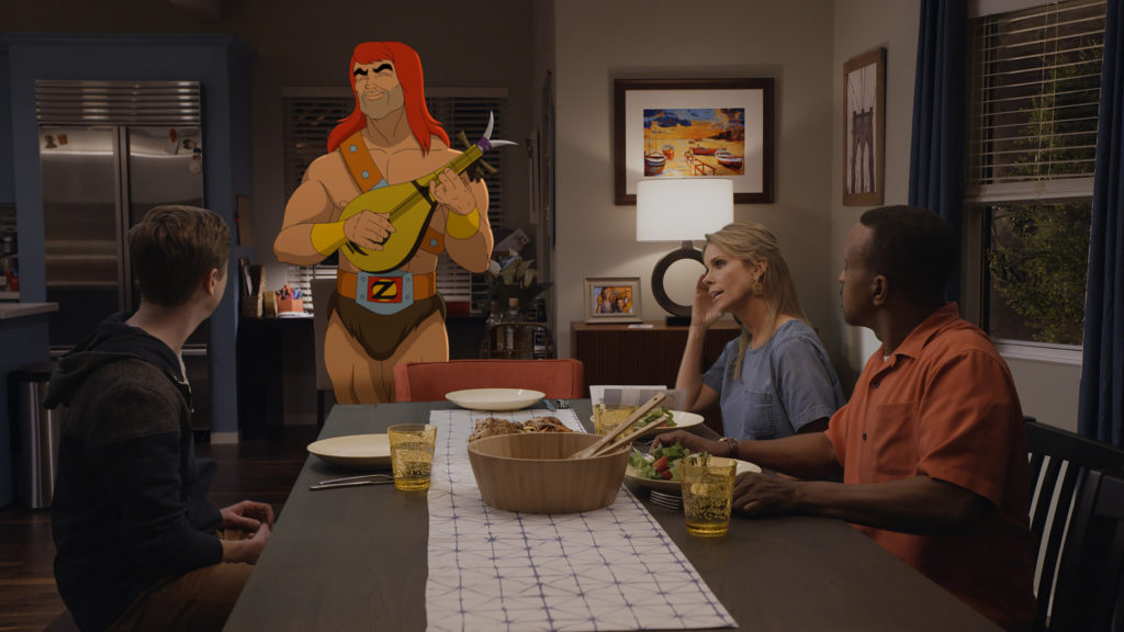 SON OF ZORN: L-R: Johnny Pemberton, Zorn (voiced by Jason Sudeikis), Cheryl Hines and Tim Meadows in the "Workplace Battles" episode of SON OF ZORN airing Sunday, Oct. 2 (8:30-9:00 PM ET/PT) on FOX. ©2016 Fox Broadcasting Co. Cr: FOX